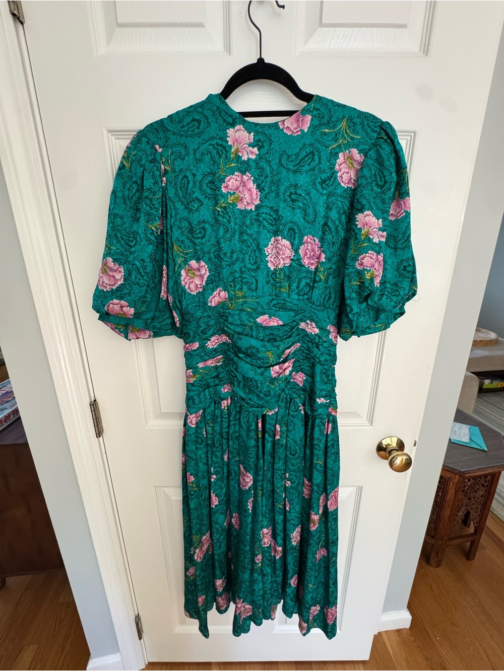Vintage Maggy London Blooming Beauty 80s Silk Floral Midi Dress romance